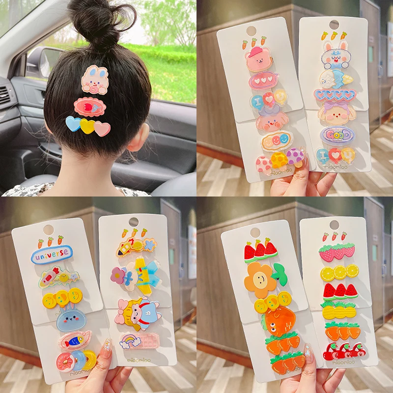 2/3 Pcs/Set Children Cute Animal Cartoon Carrot Ornament Hair Clips Baby Girls Alloy Barrettes Hairpins Kids Hair Accessories