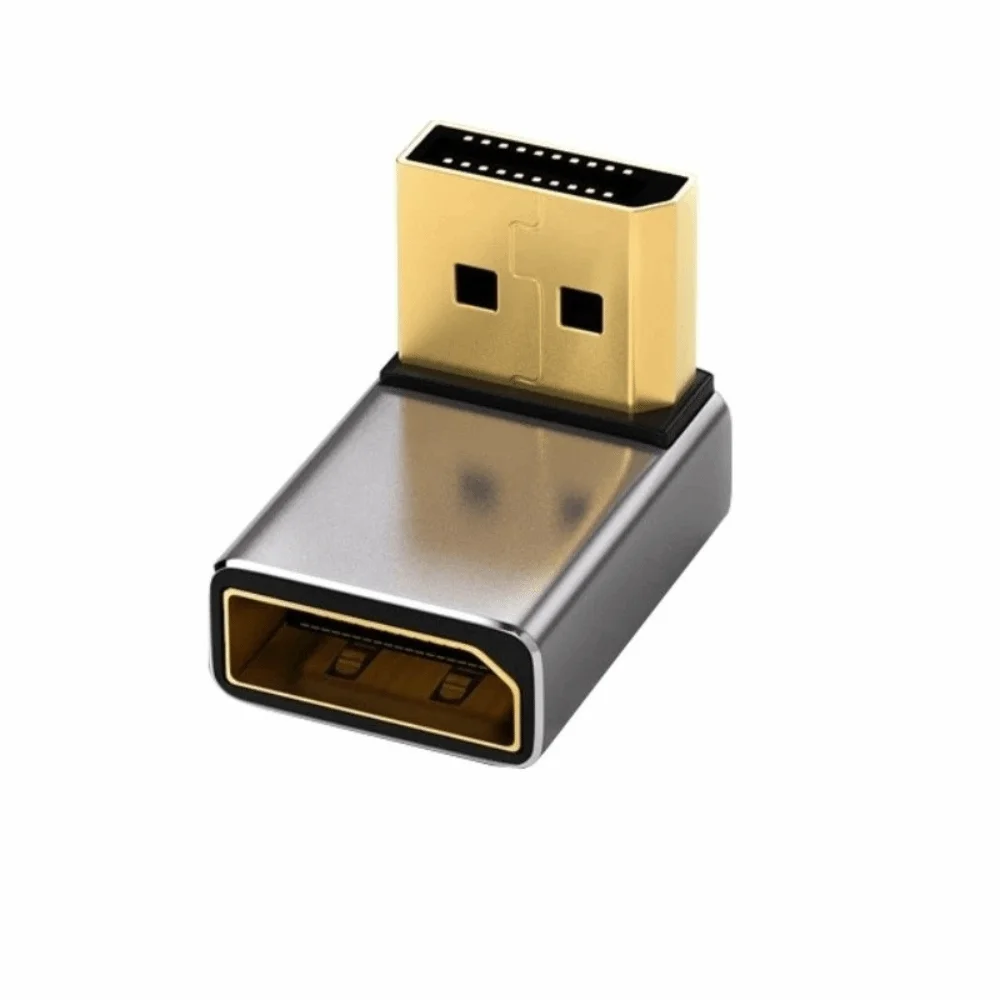 8K 60Hz Display Port Adapter 90 Degree Angle L Shape DP Male to Female Converter DP1.4 DP Cable Extension Vertical DP Converter
