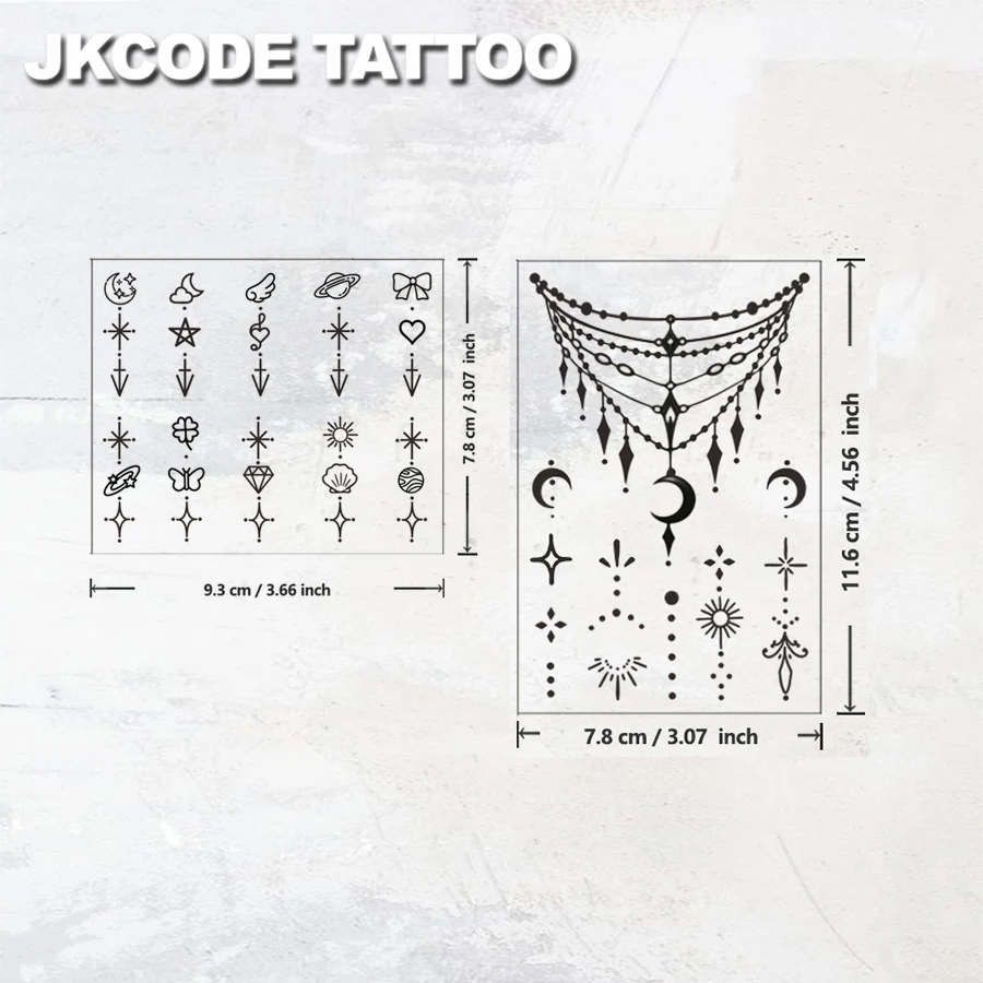 Waterproof Mehndi Design Semi-permanent Tattoos,Temporary Tattoos, Star and Moon Bracelet,Lasts 1-2 Weeks, Tattoos For Women