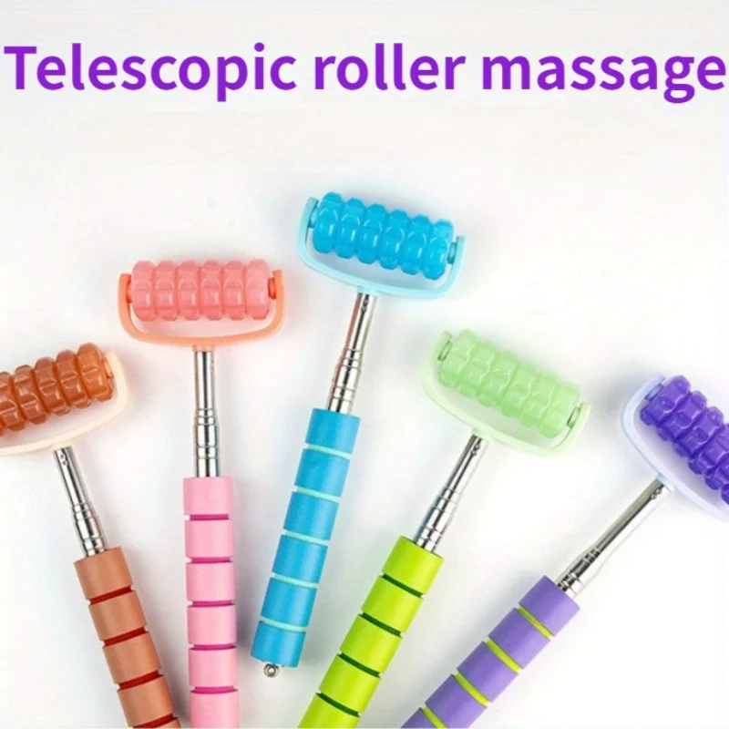 1pc telescopic roller massager, stainless steel full-body massage roller, massage tools, gifts for family and friends,