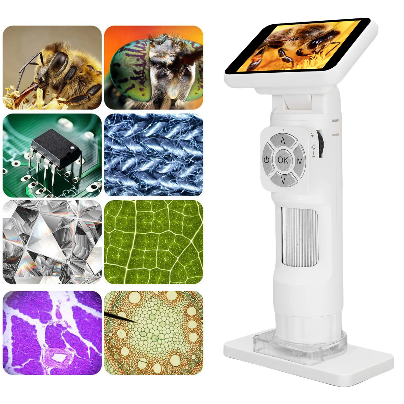 2.8in يده USB LCD مجهر العملة الرقمية استقرار الصورة المحمولة منع اهتزاز مع شاشة 8 أضواء LED 1080P