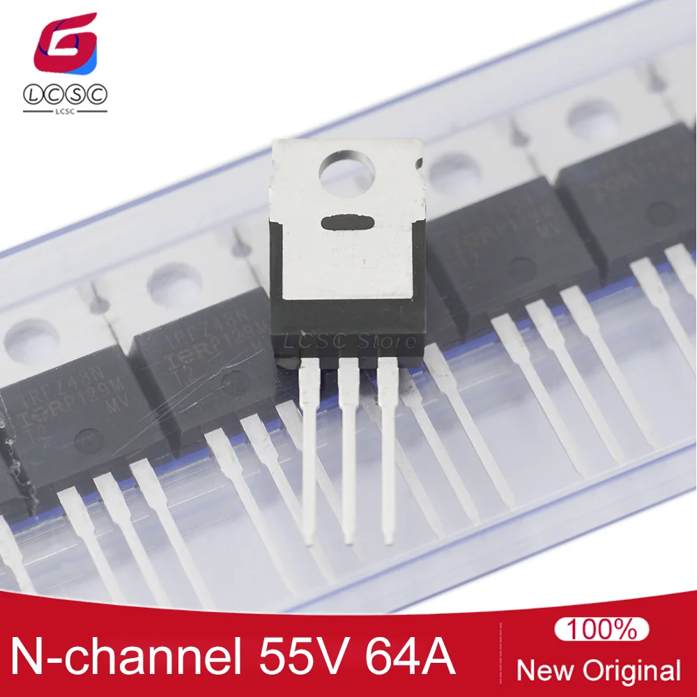 10Pcs/Lot Original IRFZ48N Power MOSFET N-Channel 55V 64A 130W TO-220AB Transistor IRFZ48NPBF For DC Motors Inverters
