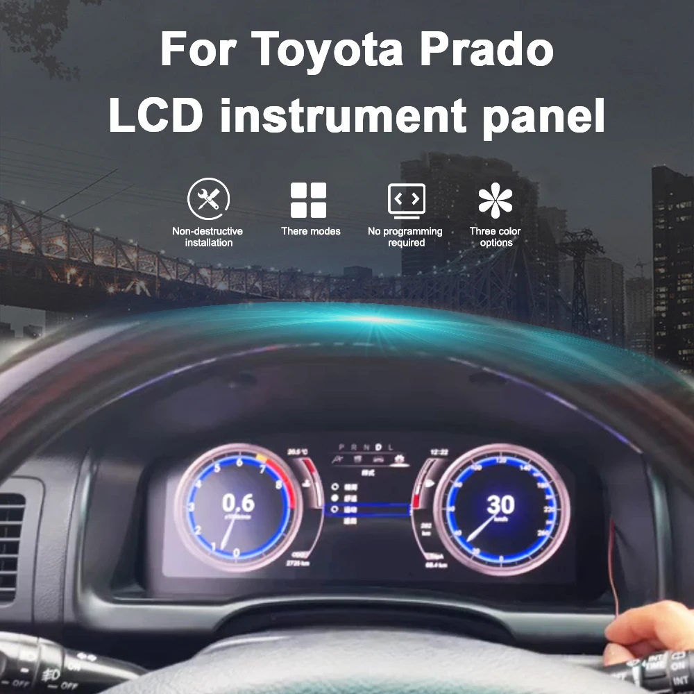 High Quality Digital Cluster For PLAND CRUISER PRADO Toyota 2004-2009 Car Instrument Linux Panel LCD 12.3\