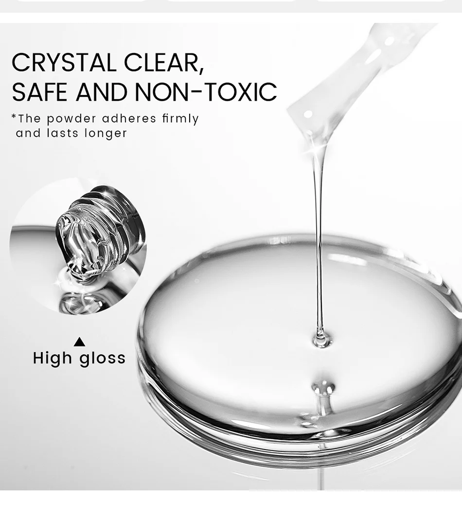 BORN PRETTY 10ml Chrom-Basisgel für Spiegelpuder Transparentes Nagelgel Kristallklar UNGIFTIG Abziehbares UV-LED Funktionsgel – Detail 4