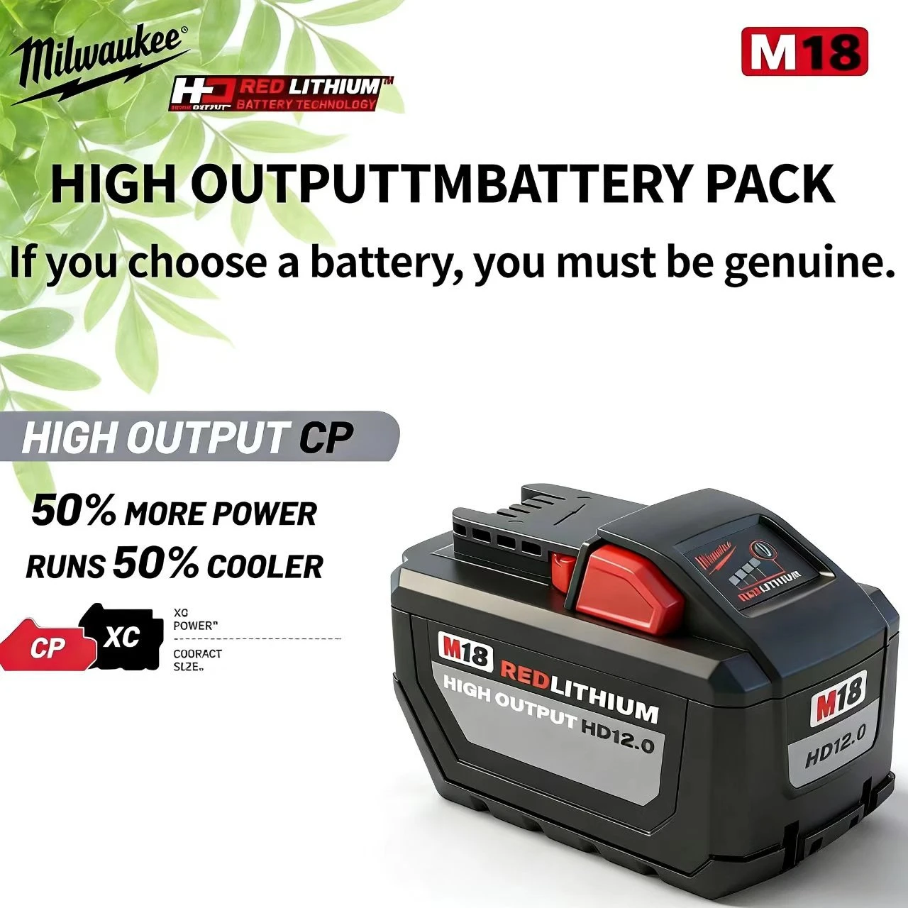 

Original Milwaukee M18B8 M18B12 12.0AH 8.0Ah 12000mAh, fast charging compatible with Milwaukee power tools Milwaukee 18V battery