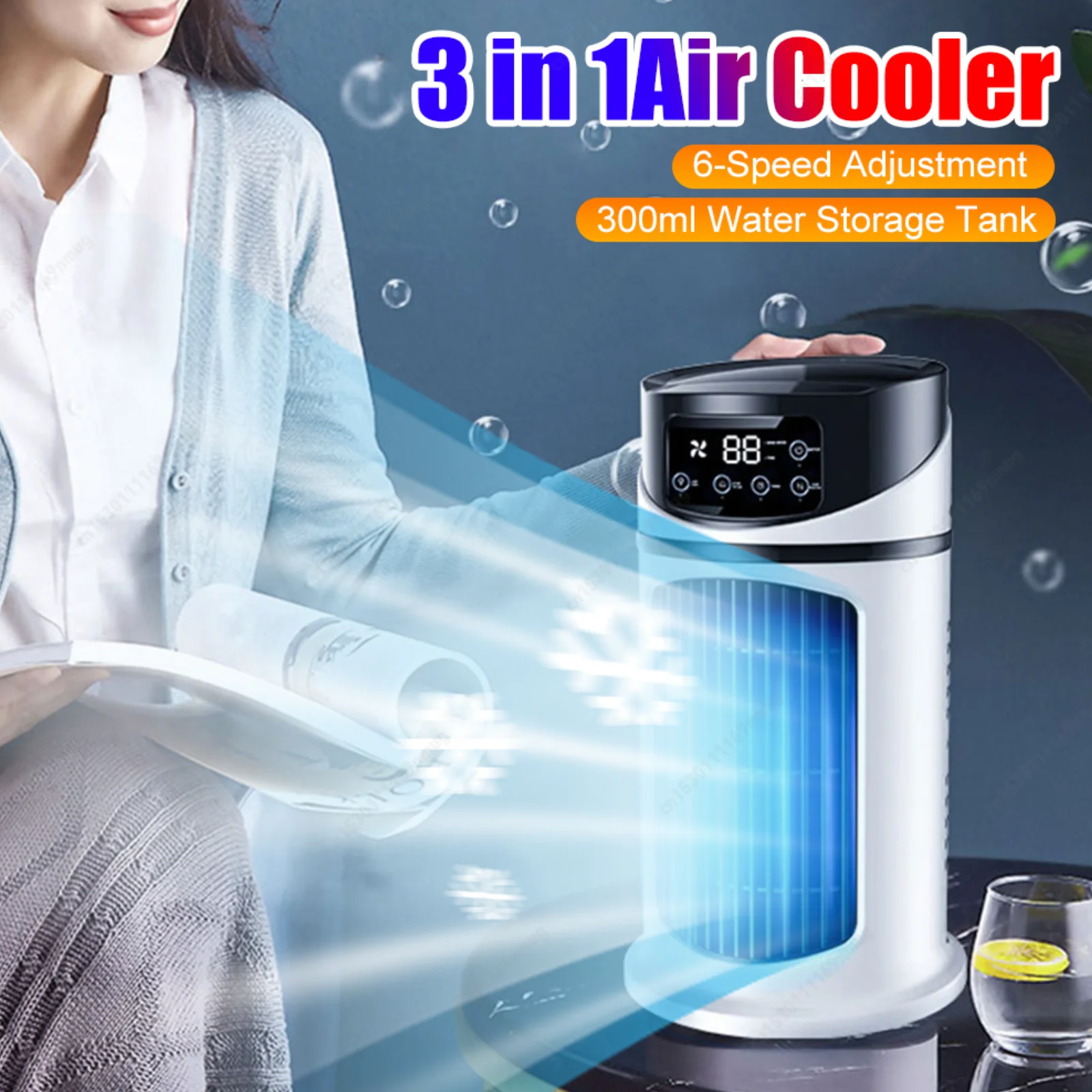 Portable AC Personal Air Cooler Fan Evaporative Cooling Ac Unit Personal Cooler For Desktop Room Car Bedroom Office Camping Tent