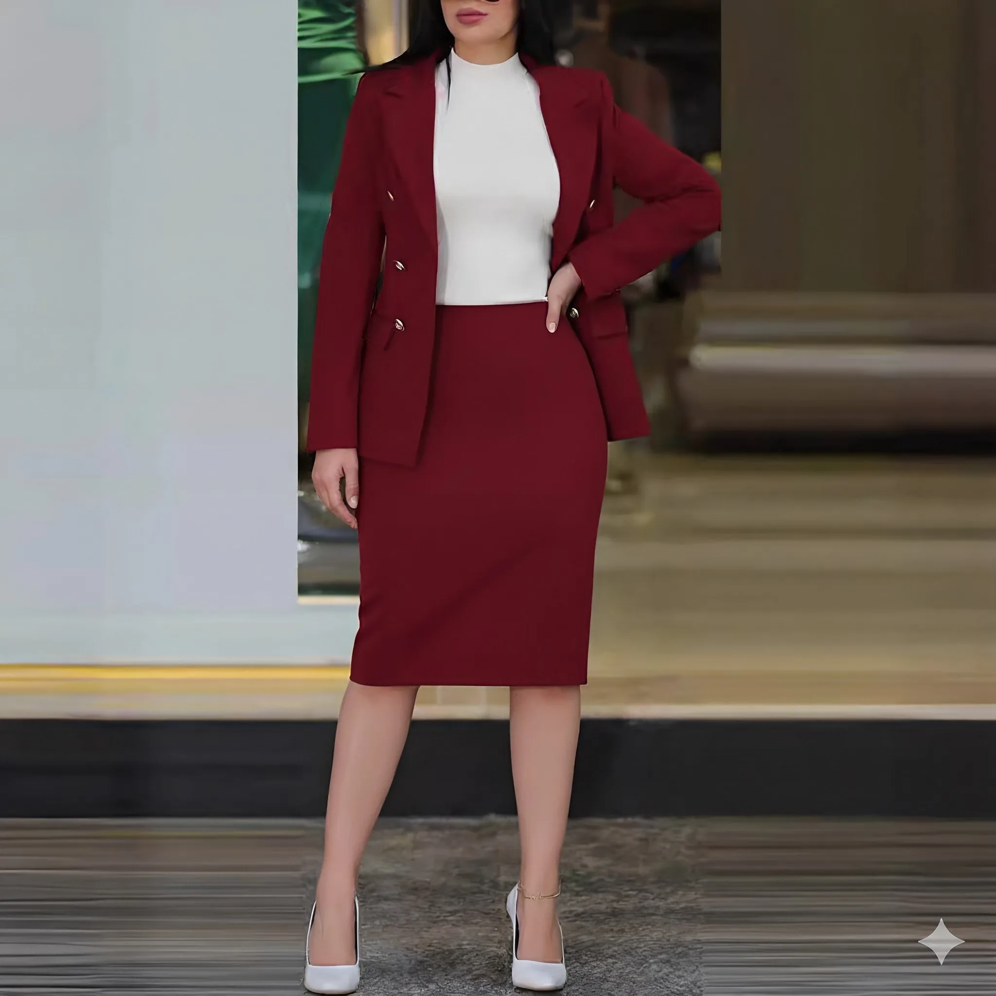 تنورة كاجوال برقبة دائرية، ملابس شتوية، طراز فرقة نسائية، ملابس عصرية مريحة للطقس البارد