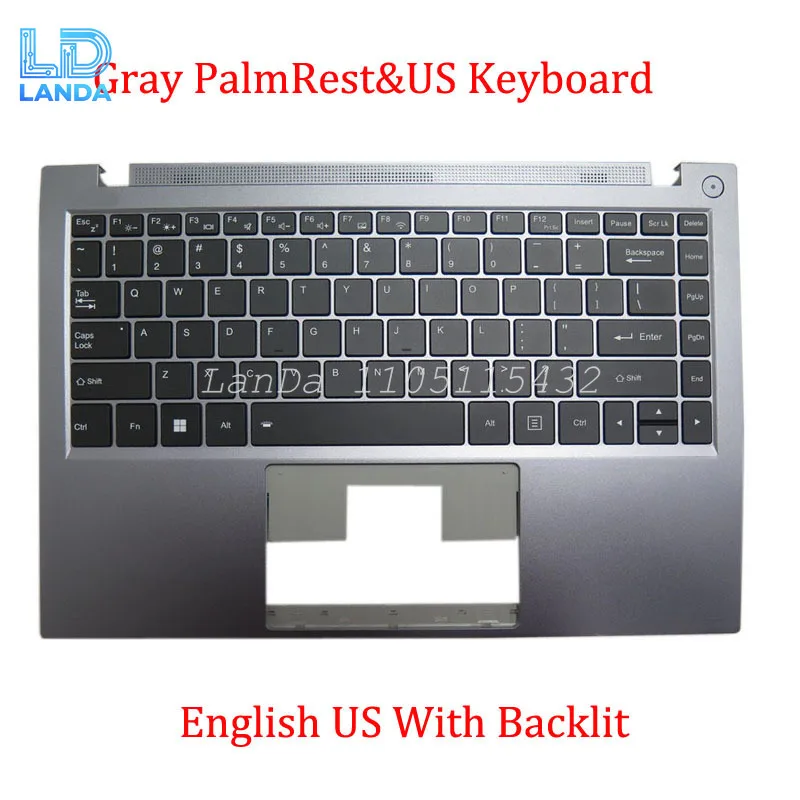 

Серая клавиатура PalmRest и США для IPASON Smartbook S1 DOK-V6307A D0K-V6307A для ORBIC, оригинальная этикетка, без сенсорной панели с черной подсветкой