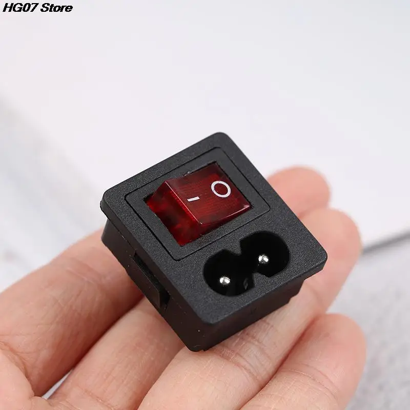 Hot Sale 250V AC Red Rocker Switch Fused Inlet Power Socket Fuse Switch Connector Plug Connectors Dielectric Intensity