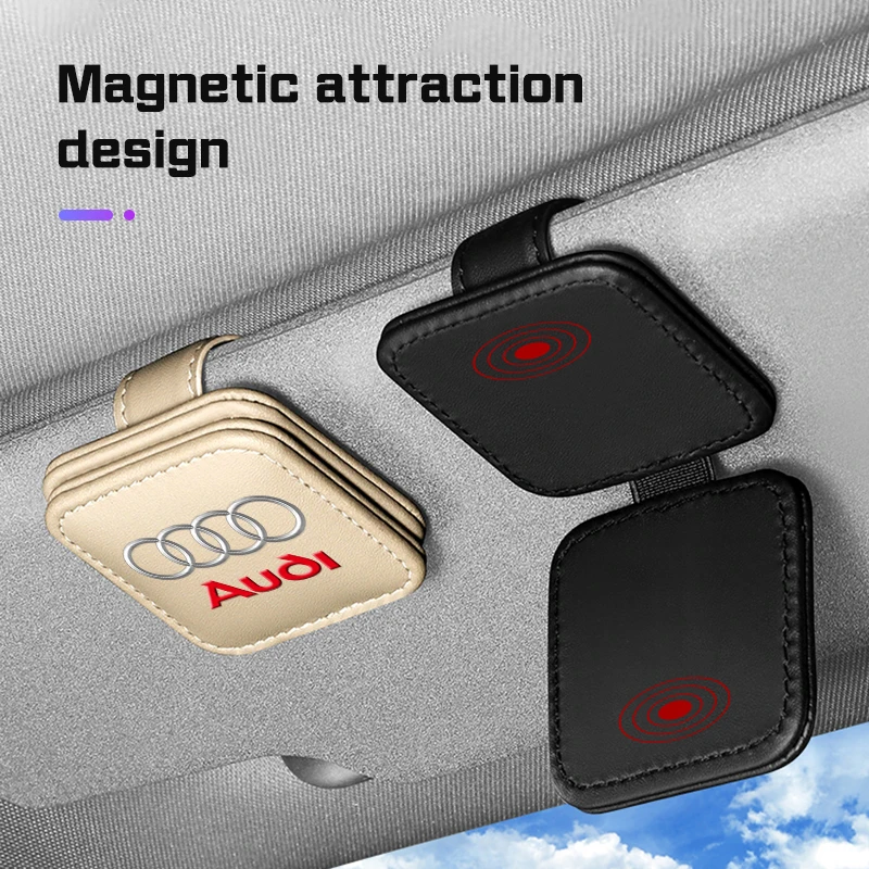 

sticker,Leather Car Glasses Clip For Audi A1 A3 A4 A5 A6 A7 A8 S4 S5 S6 Q5 Q7 Q8 C7 C8 D5 S8 Sline Car Visor Sunglasses Storage