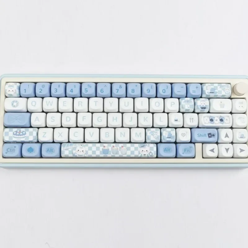 Rabbit Blue 144 Keys/Set PBT MOA Profile Cute Keycaps Korean Color Cute Keycap For Mechanical Gaming Keyboard Caps ISO Custom