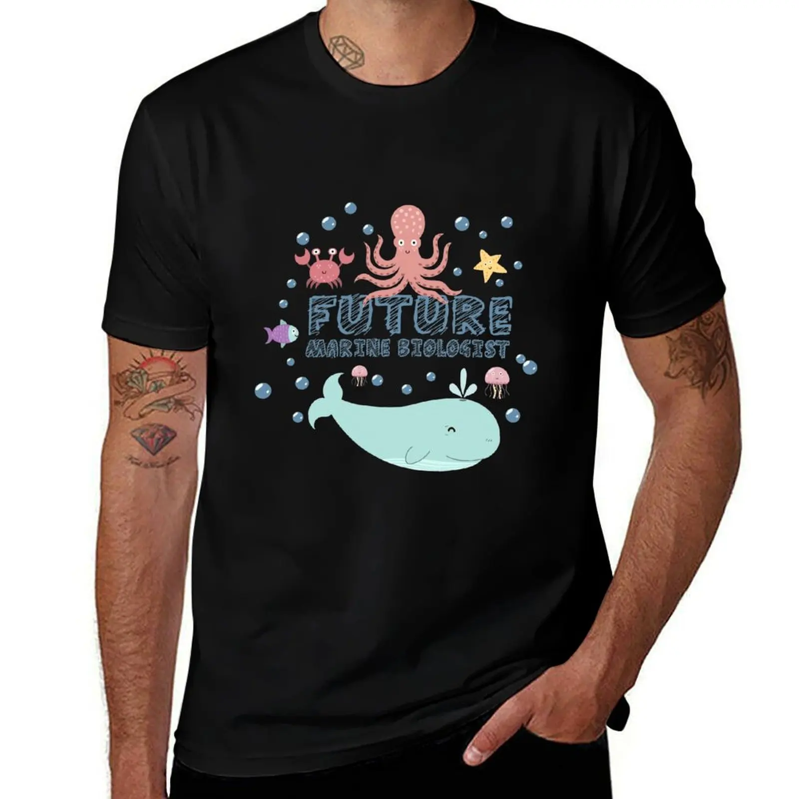 Future Marine Biologist T-Shirt Gym Wear Breathable Short Sleeve Tee T-Shirt