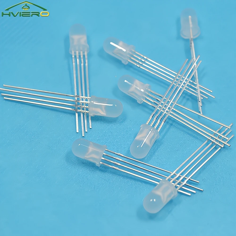 100/500/1000X RGB свет трехцветный общий катод DIY рекламный щит атмосферные лампы излучающие диоды светодиод 5 мм круглые 4-контактные рассеянные лампы