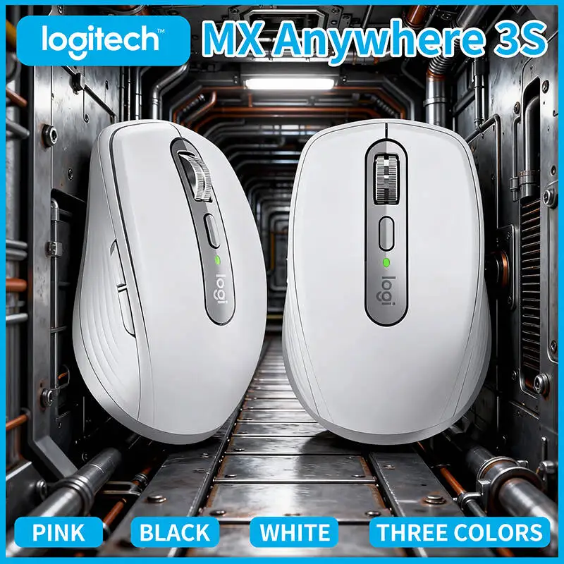 High-Performance Logitech MX Anywhere 3S - 8K DPI Glass Tracking, Hyper-Scroll, Silent Click, 3-Device Sync, USB-C Charging