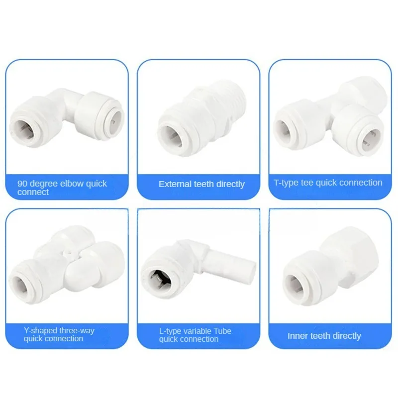 RV modification accessories Quick plug waterway system hot and cold ,12MM outer wire elbow tee straight water pipe