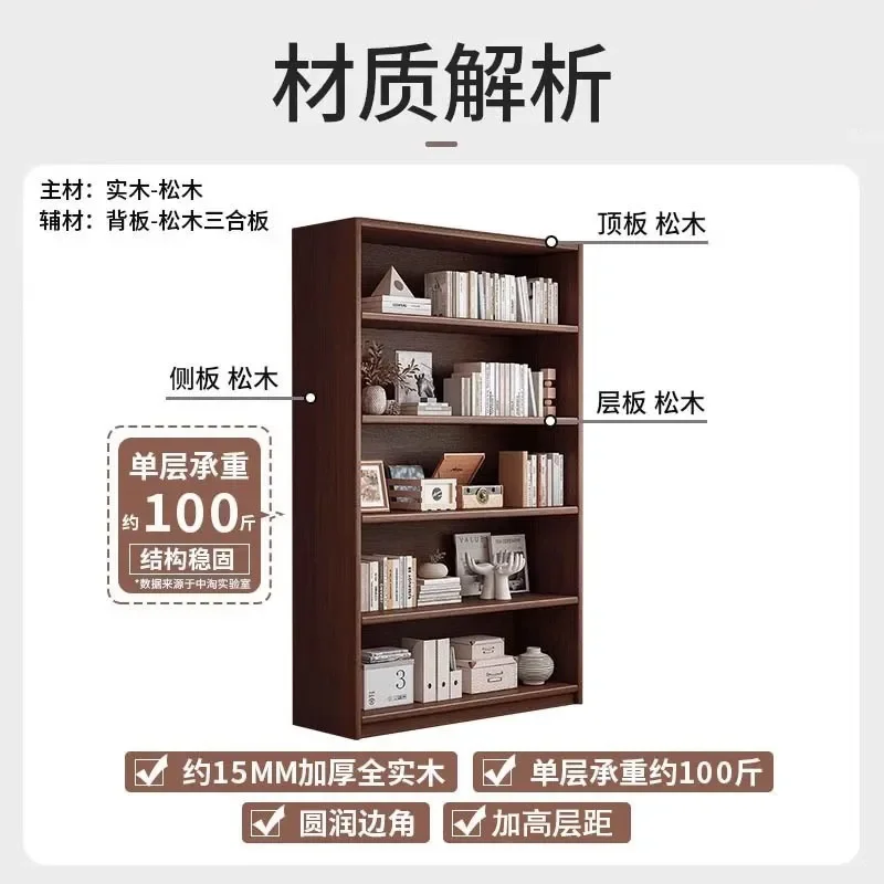for Solid Wood Bookshelf Floor to Ceiling Shelf Household Corner Storage Locker Living Room Wall Display Cabinet Multi layer