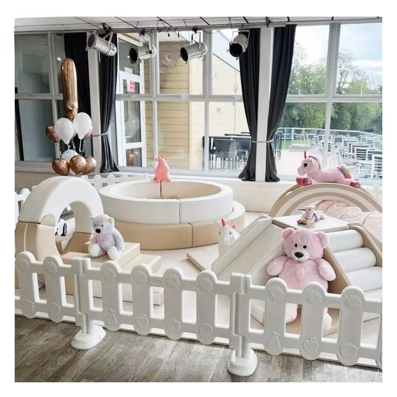 

Factory custom beige baby soft ball pit set Indoor children's soft ball play equipment Commercial soft ball sales
