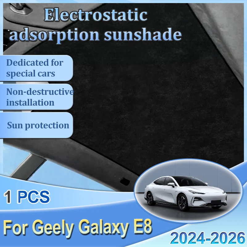 

Car Roof Sunshade For Geely Galaxy E8 2024 2025 2026 Electrostatic Adsorption Sunroof Sunshade Skylight Auto Parts Accessories
