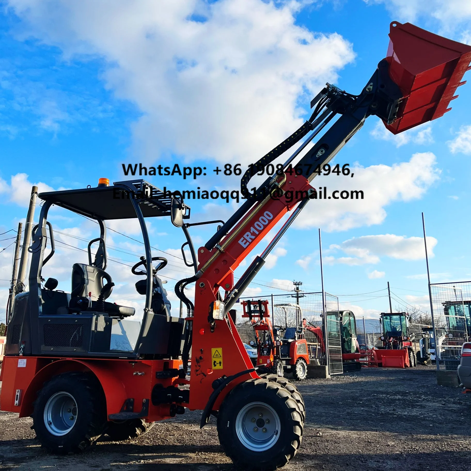 OEM Wholesale EVERUN ER1000 Brand New Agricultural Compact Small Mini Front End Bucket Telescopic Loader