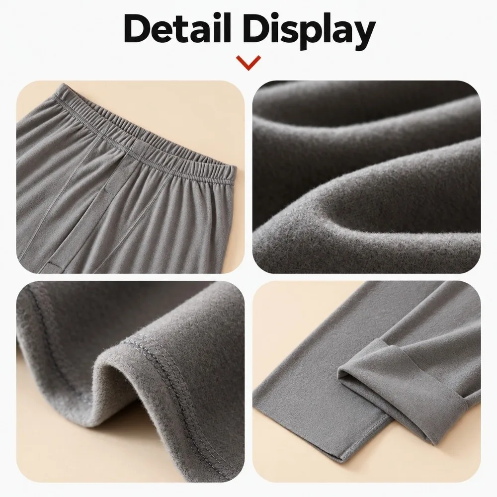 Soft Touch Polyester Thermal Underwear Solid Color Lightweight Thermal Pants Long Johns