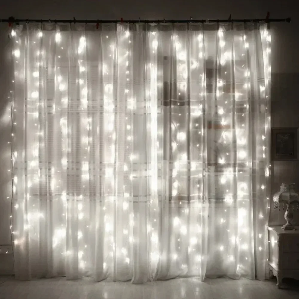 3/4/6 m LED-Vorhang-Lichterkette, Dekoration, USB, Urlaubsgirlande, Feenlampe, 8 Modi, für Zuhause, Garten, Weihnachten, Party, Hochzeit, Dekoration – Detail 16
