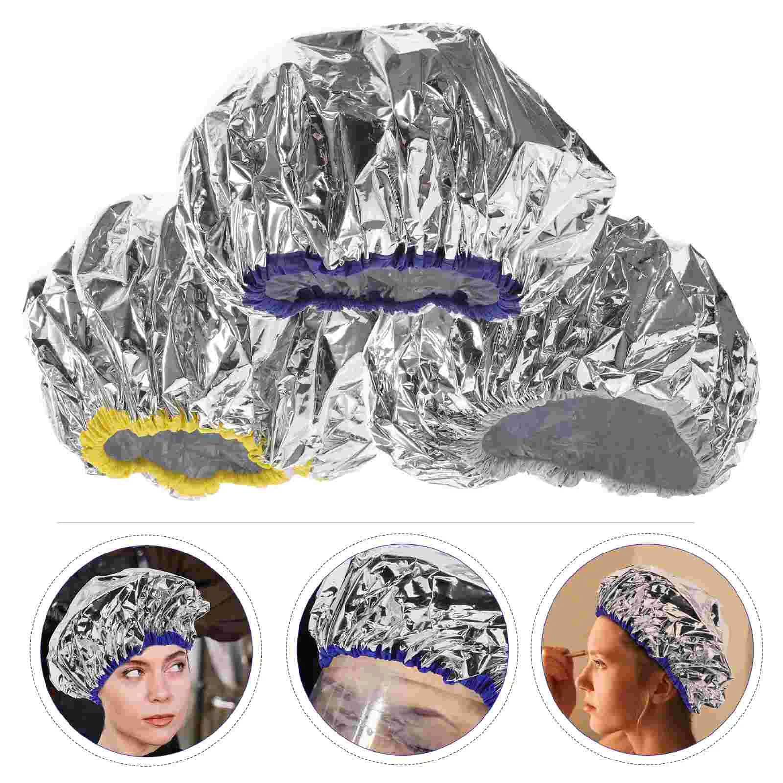 

Elastic Salon Hat Tin Foil Hair Mask Cap Deep Conditioning Heat Disposable Caps Baking for