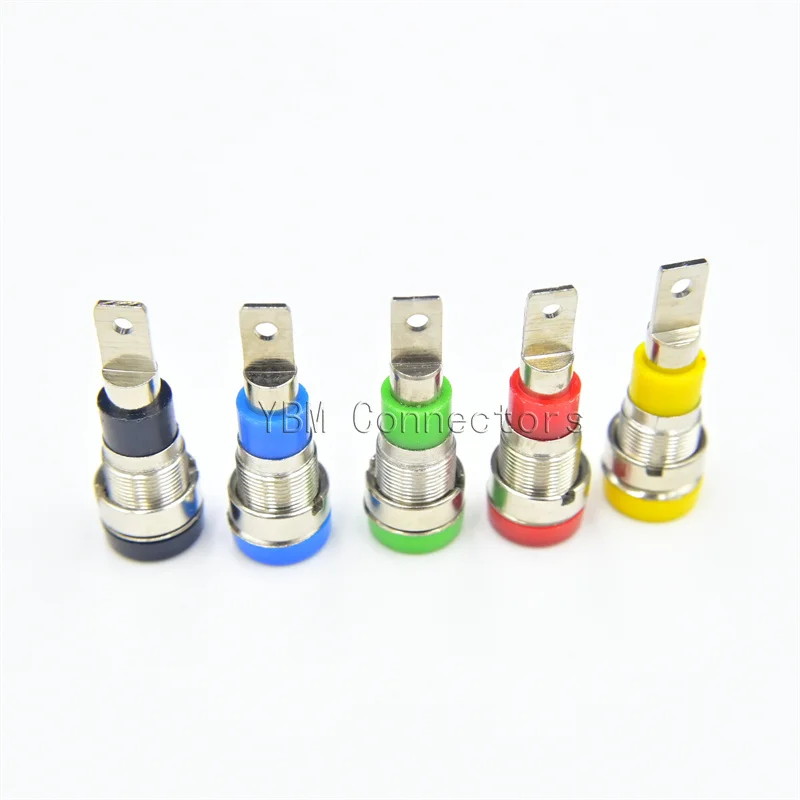 

10Pcs 4mm Banana Socket Binding Post Panel Mount Connector Banana Plug Adapter 5 Color M4