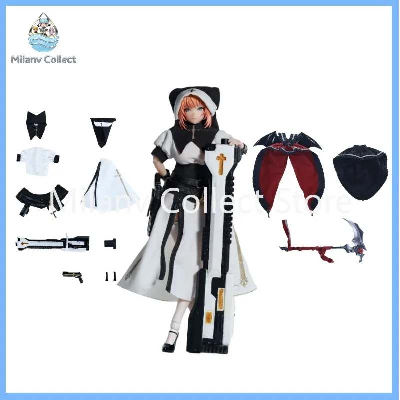 

（Only Clothes Set）1/12 Scale Snail Shell Nun Sister Muse Asdo Succubus Clothes Set for 6in Action Figure Body Model Toys