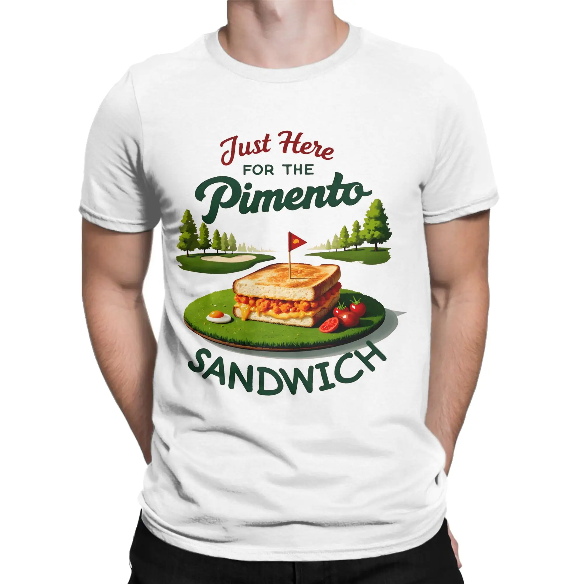 Just Here For The Pimento Cheese Sandwich Golf Humor Season T-Shirt  Popular T-Shirts Tops Summer Pure Cotton 4XL 5XL 6XL Tees