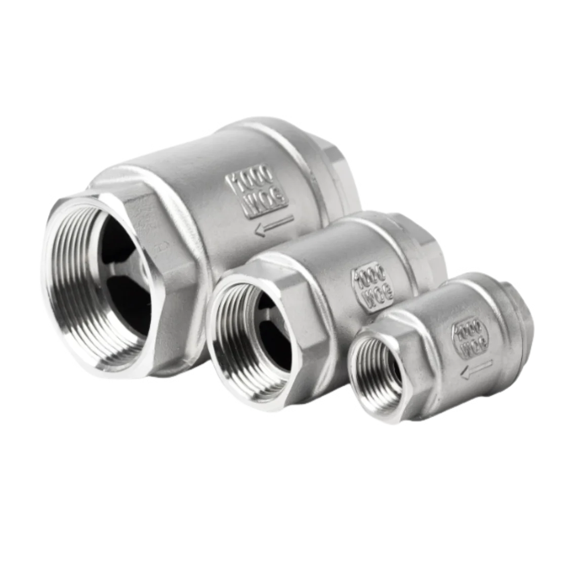 YQBS 304 Stainless Steel Check Valve (304) Vertical Lift  In Line Spring
