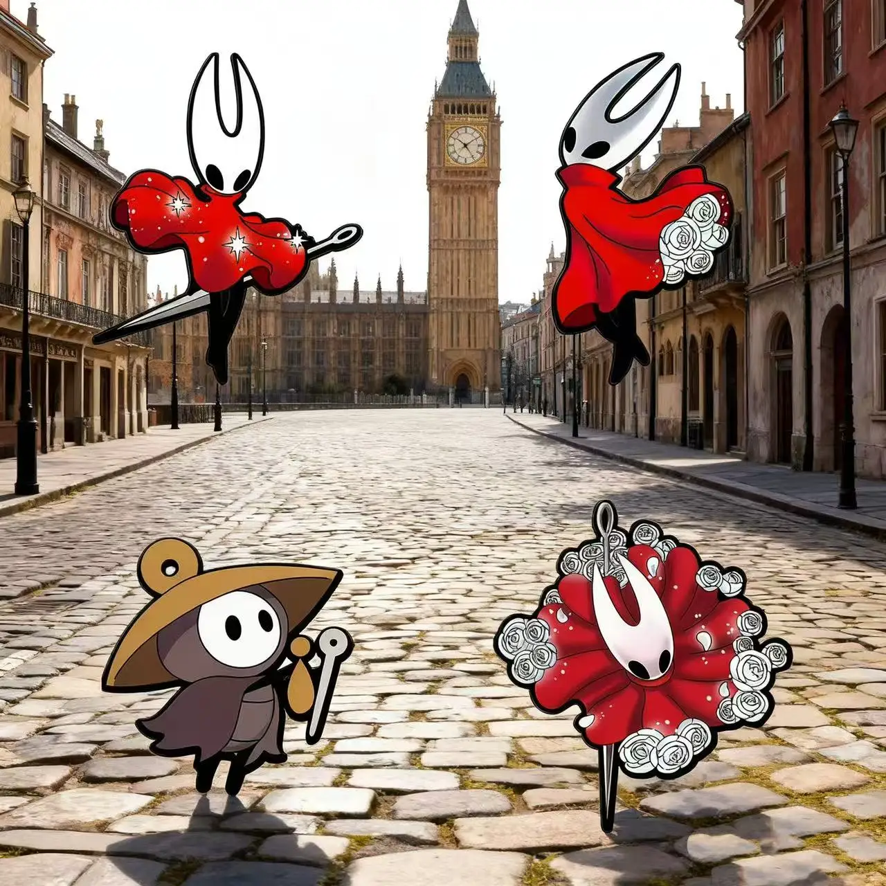 4/1 قطعة دبابيس المينا هولو نايت سيلكسونج ، دبابيس شخصية كرتونية ، هدية لعبة فيديو لمحبي ، دبابيس التلبيب للسترات حقائب الظهر