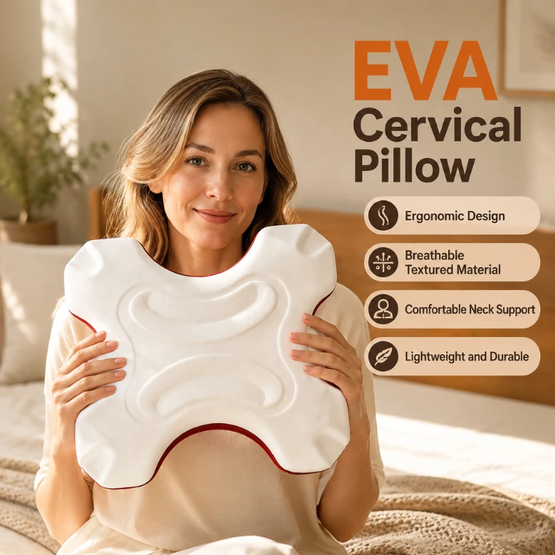 Cervical Spine Stretching Massager Traction Device Corrector Massage Pillows Ergonomic Compliance Waterproof Massage Headrest