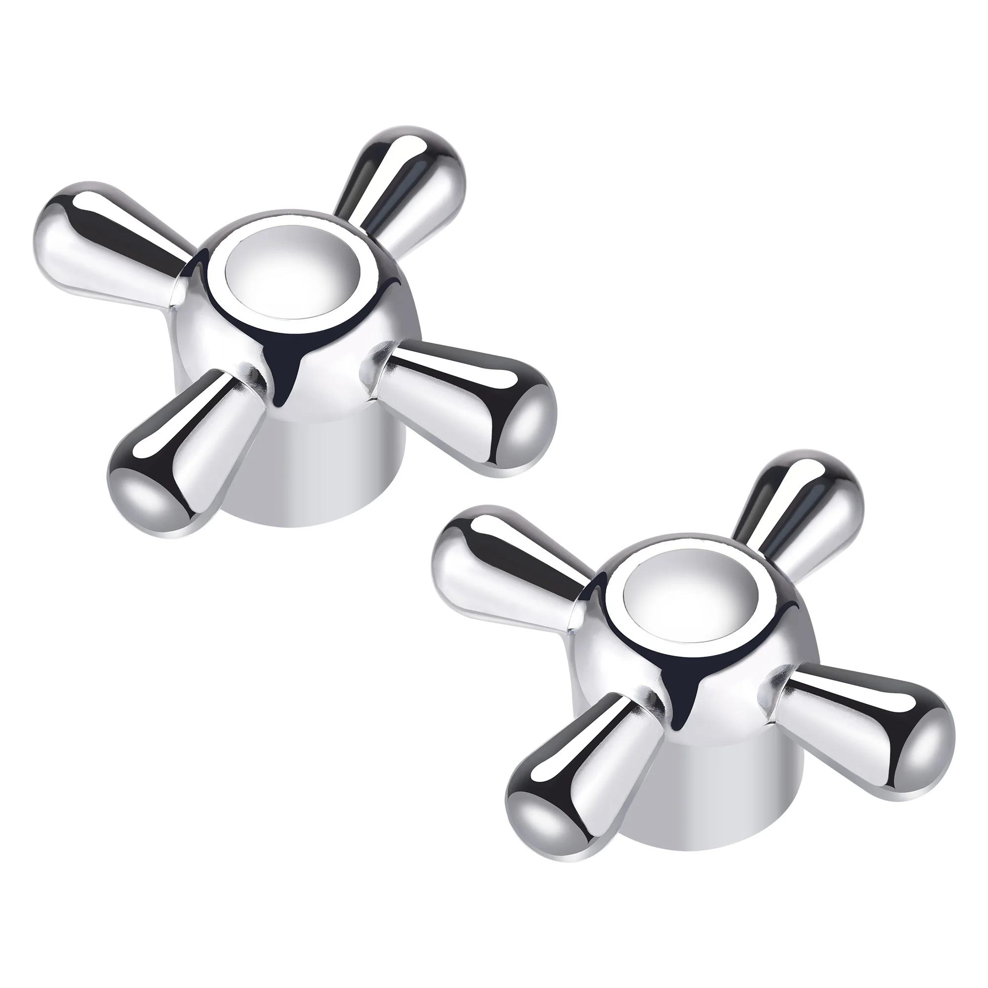 2pcs 69x31x27mm Faucet Knob Handle Alloy Universal Handle Replacement Silver Tone Taps Accessory for Kitchen Bathroom Accessory