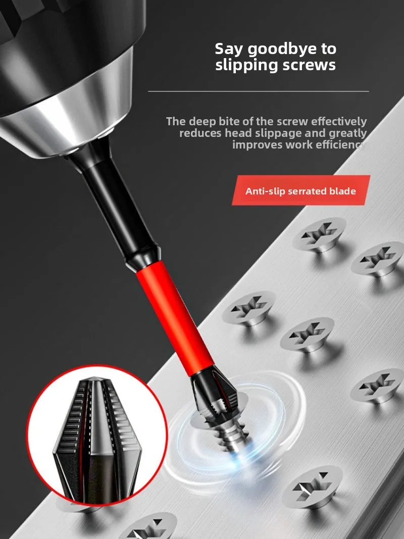 Impact-Resistant Magnetic Tungsten Steel Phillips Bits Set Anti-Slip High Hardness for Electric Screwdriver & Cordless Drill