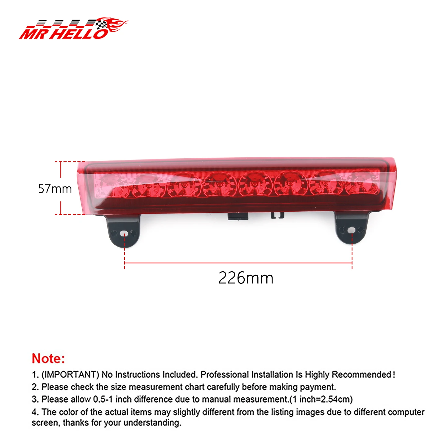 LED Third Brake Light for GMC Yukon / XL 2000-2006 12V High Position Brake Light for Chevrolet Tahoe Suburban 15170955