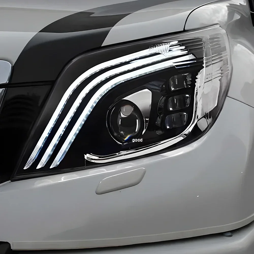 

For Toyota Prado 2010-2013 LED Car Front lamps Assembly Upgraded Maybach Design Bifocal lens Hot Sale Auto Headlight Accessories