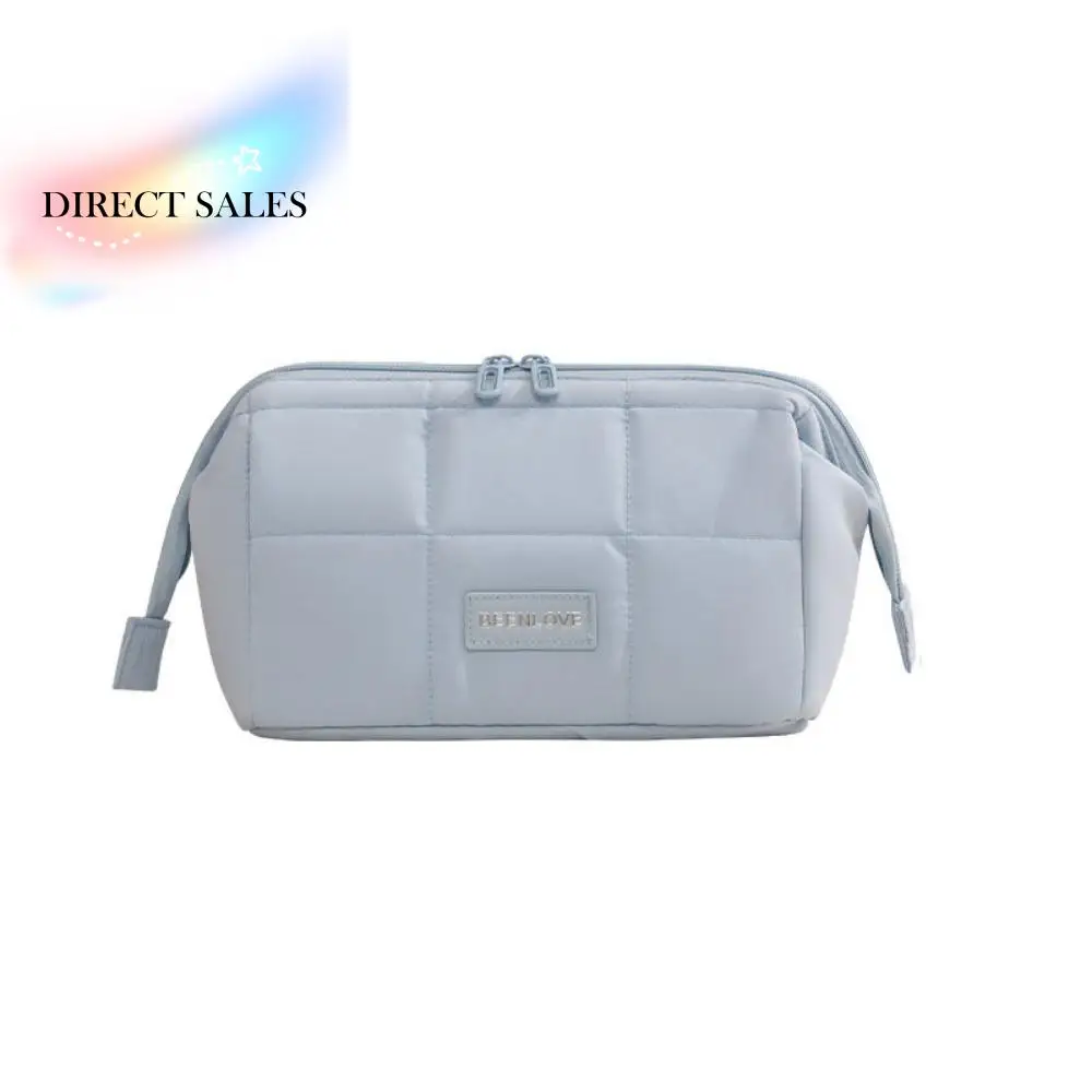 

Wide-open Women Cosmetic Bag Puffy Padded Large Capacity Makeup Organizer Handheld Multifunction Toiletry Storage Bag Women