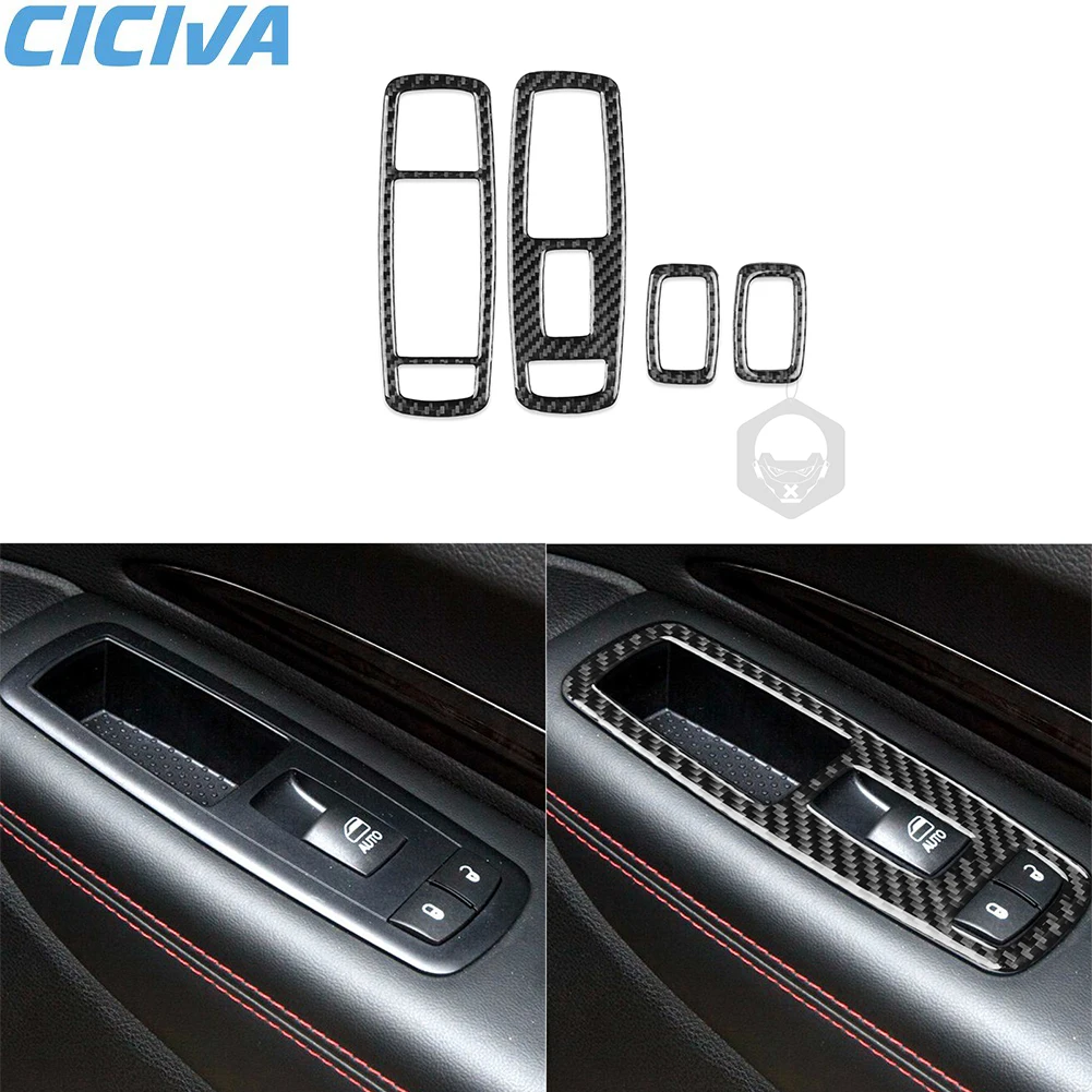 

For Jeep Grand Cherokee 2012-2021 Accessories Car Carbon Fiber Interior Glass Lift Window Panel Trim Sticker Decoration