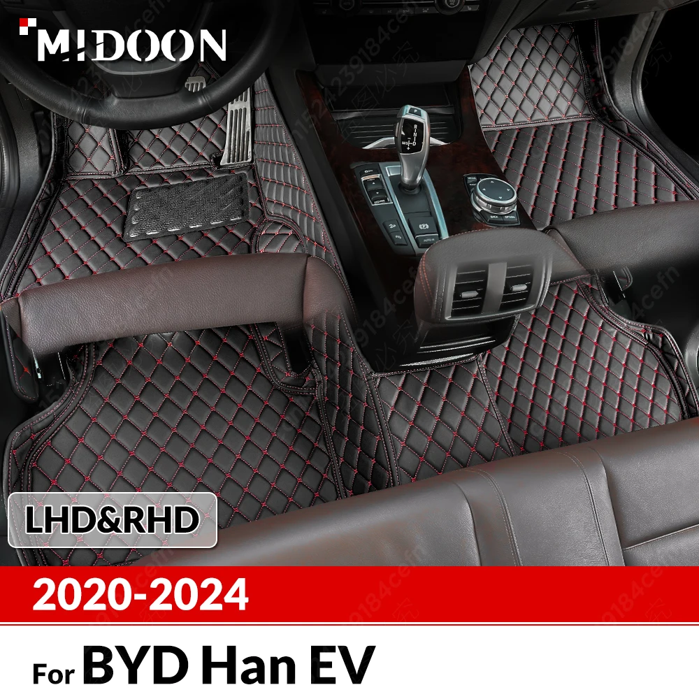 

Автомобильные коврики для BYD HAN EV 2020 2021 2022 2023 2024, пользовательские автомобильные подушечки для ног, автомобильный ковер, аксессуары для интерьера