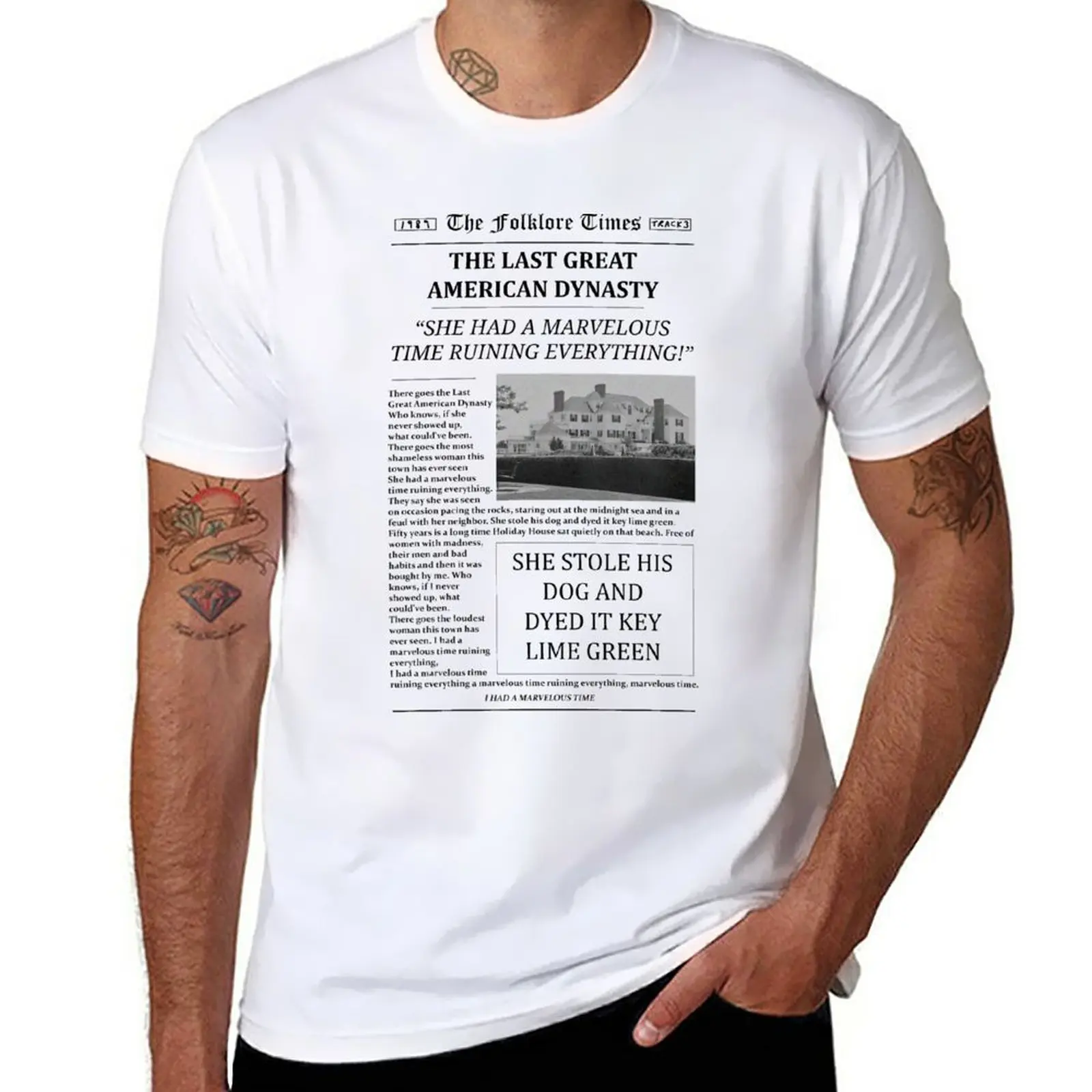 The Last Great American Dynasty Newspaper T-Shirt boys animal print aesthetic clothes men clothings