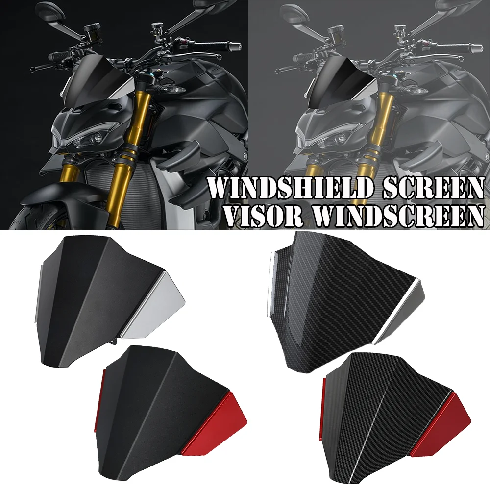 

Motorcycle Front Screen Windshield WindScreen Wind Deflector For Ducati Streetfighter V4S STREETFIGHTER V4 S 2021 2022 2023 2024