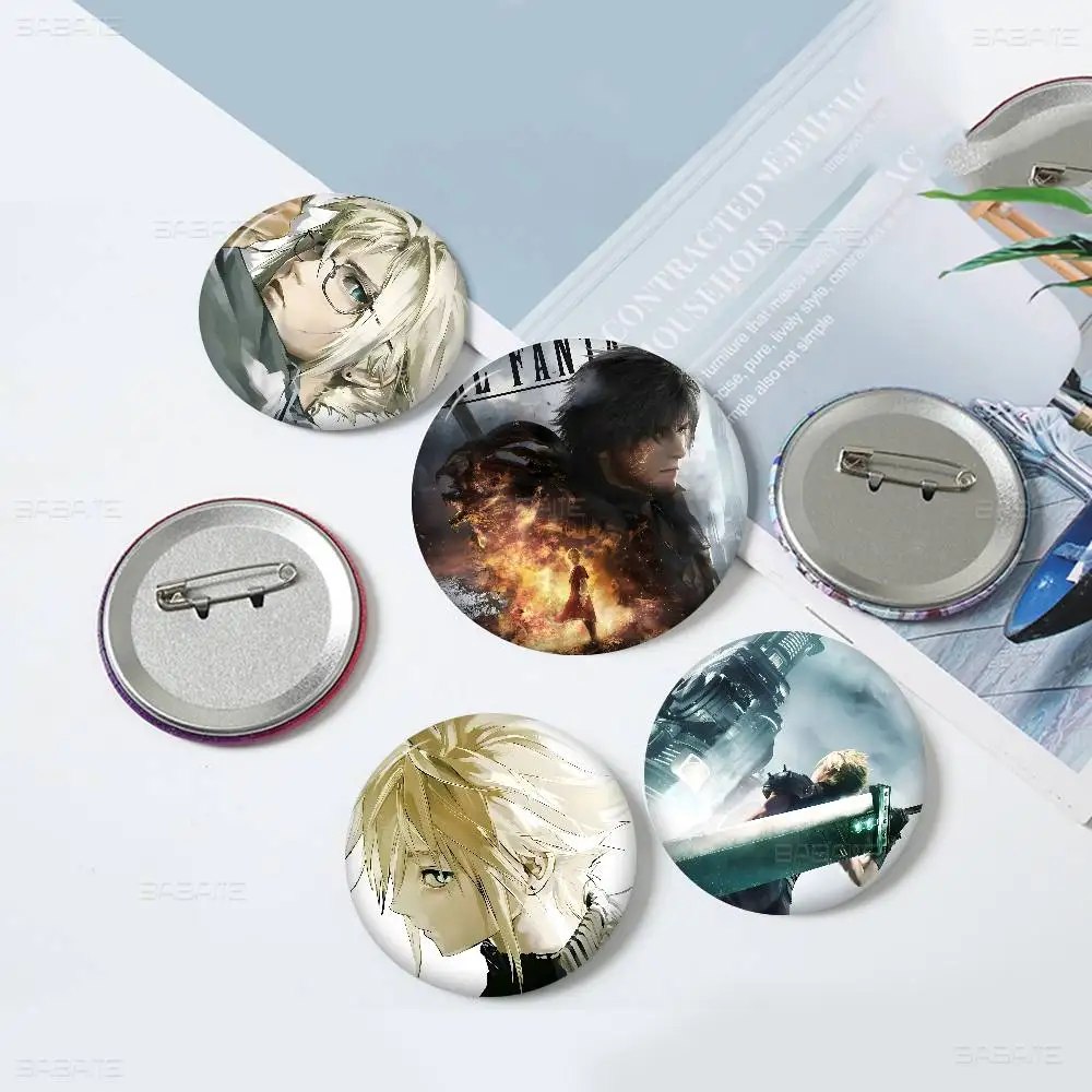 F-Final F-Fantasy Game 32/44/58MM Customizable Button Pins Cute Funny Creative Badge Jewelry Decor Gifts for Friends