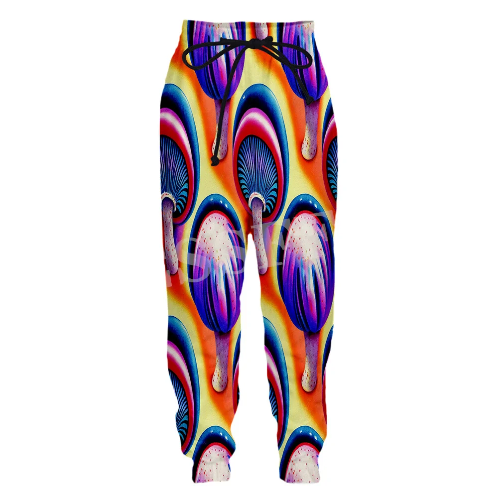 Grzyb las rośliny grzyb Trippy streszczenie psychodeliczny Hippie 3dprint Streetwear Harajuku spodnie dresowe na co dzień spodnie do joggingu 6