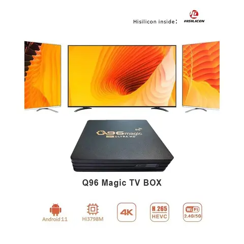 Q96 Magic TV Box Android 11 Hisilicon Hi3798M Quad Core 4G/5G WiFi H.265 3D Airplay Media Player TV Box IPTV