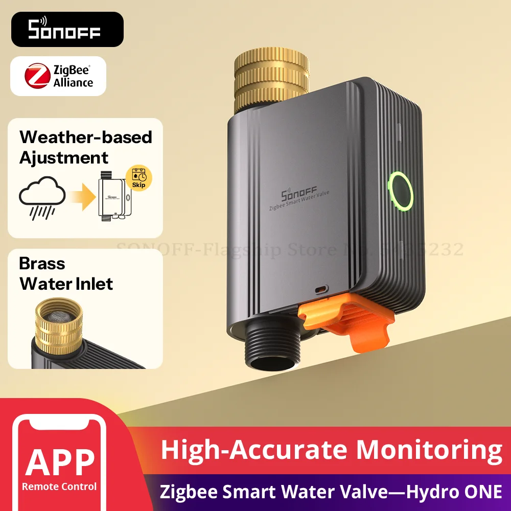 SONOFF SWV-ZFE Hydro Series Hydro ONE Zigbee Smart Water Valve With Flow Meter SWV Dual Communication Modes Water Data Insights