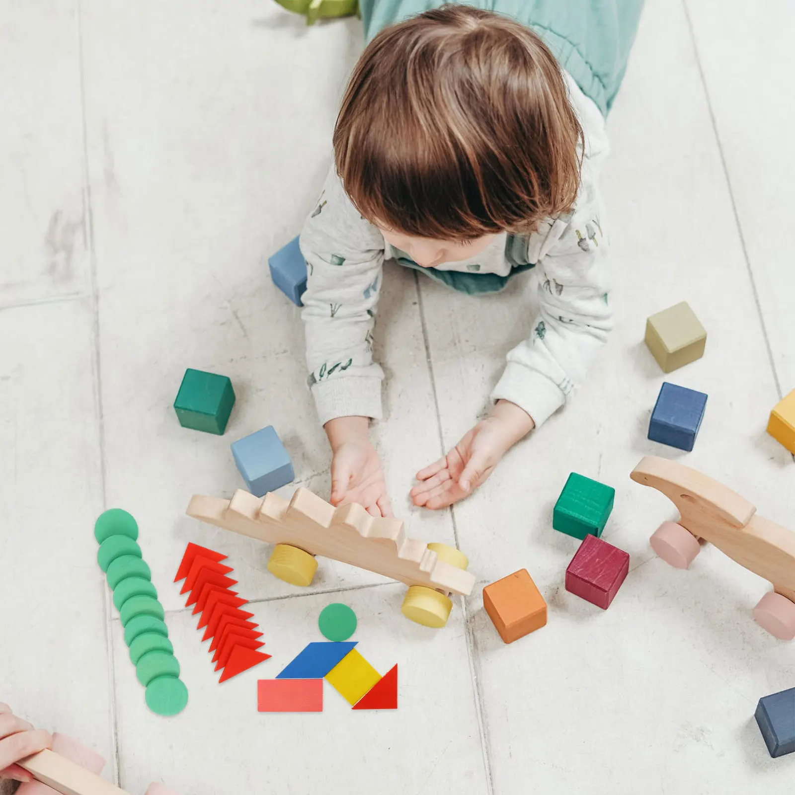 

Wooden Shape Puzzle Toy 2 Sets 100 Pieces Math Teaching Aids Kids Educational Jigsaw Baby Toddler Learning Activity Safe