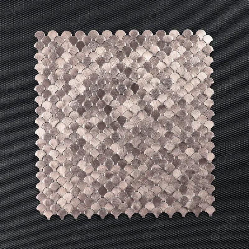 Style Gravity Aluminium 3d Metal Mosaic Bronze Color Mini Shell Shape for Wall Decoration