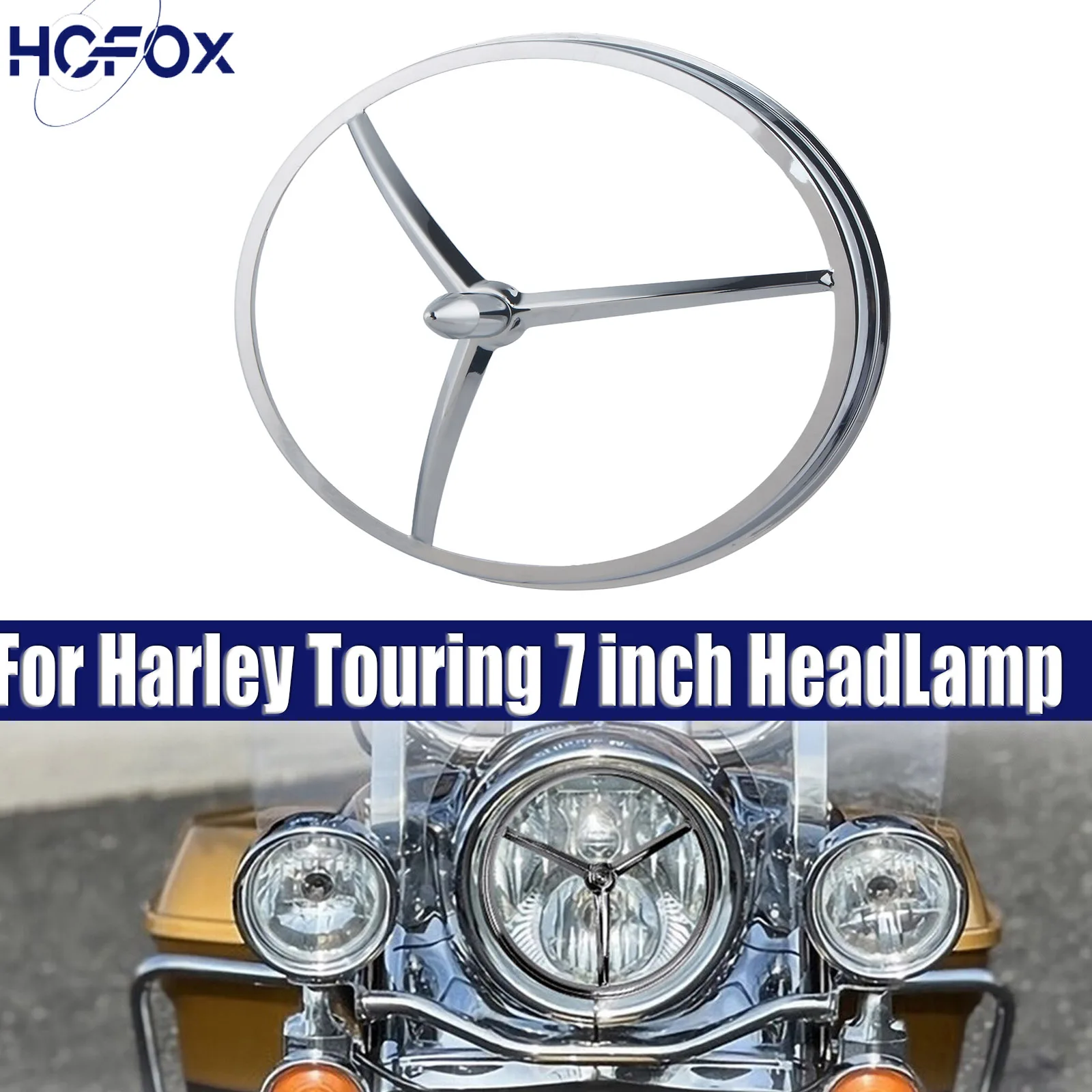 

Bullet Style Headlight Trim Cover Motorcycle 7inch Headlamp Trim Cover For Road King Electra Glide Street Glide and Tri Glide