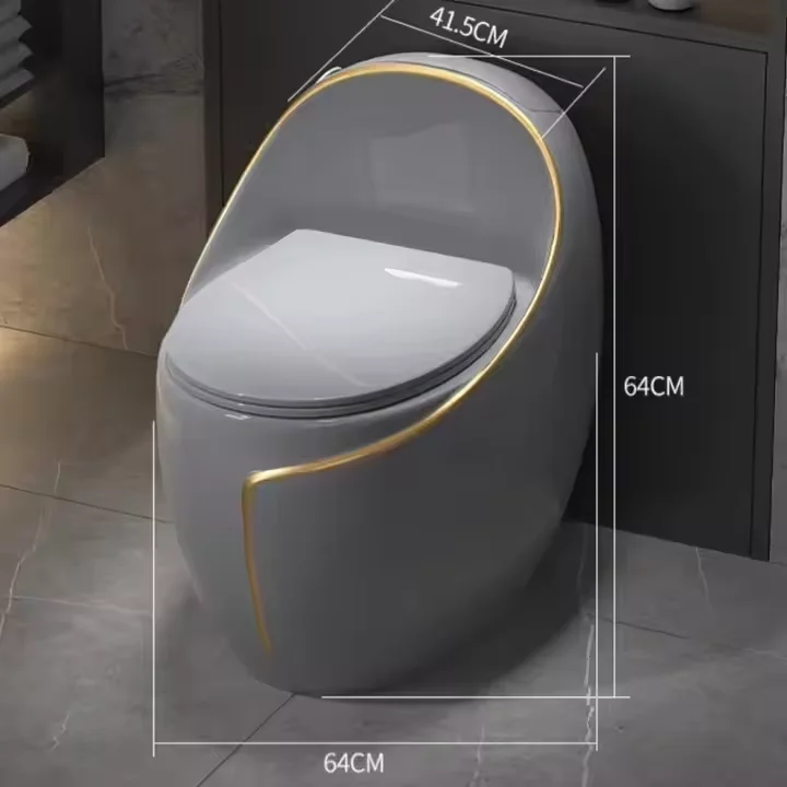 

ZC1 Modern Light Luxury Large Caliber Large Impulse Household Grey Toilet Siphon Color Toilet