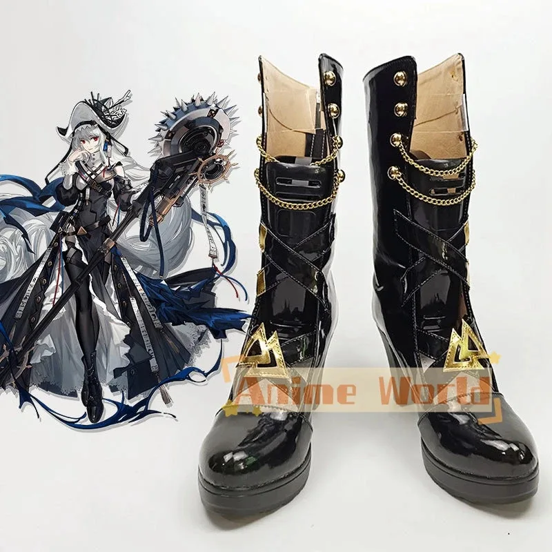 

Arknights Specter the Unchained Cosplay Shoes PU Leather Shoes Halloween Carnival Boots Custom Made
